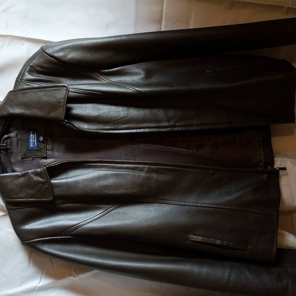 Chocolate brown leather jacket